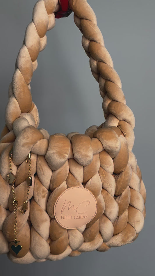 French Braid Woven Bag - Fawn Shar Pei